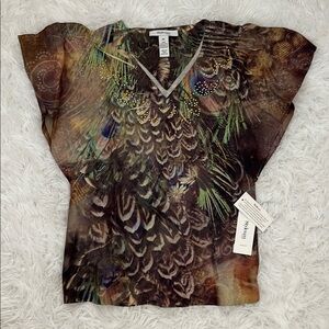 Animal Print V-Neck Top